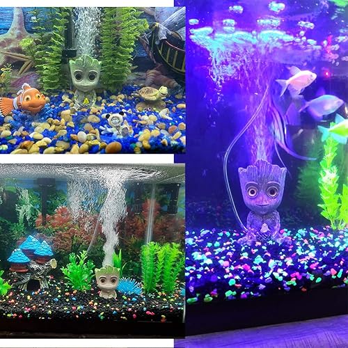 Miniatura 6 de Decoraciones de pecera de Groot para árbol de bebé, con juguete burbujeador, figuras de adorno de aire, decoraciones de acuario