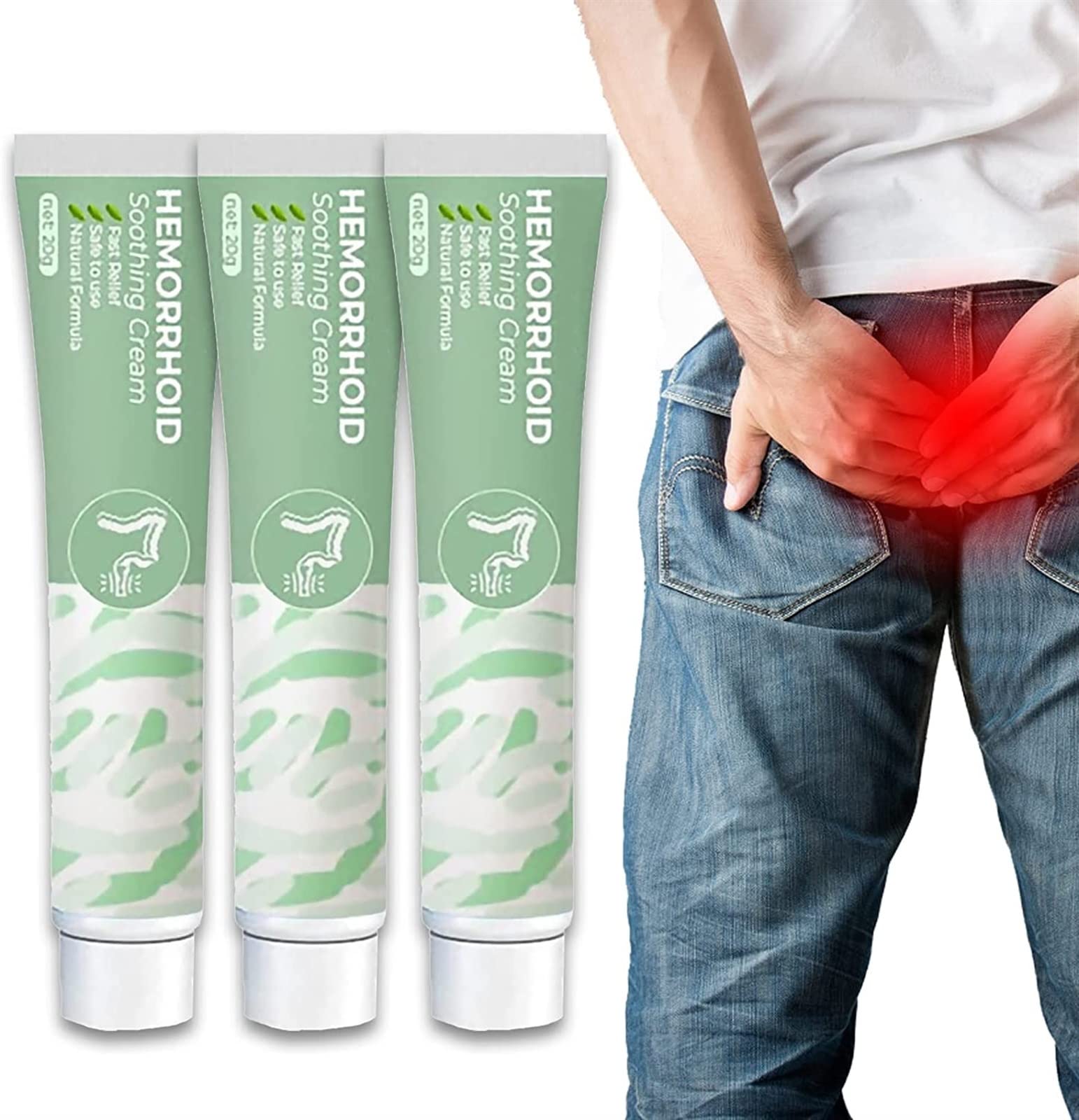 QUDOOS German Koltax Hemorrhoid Soothing Cream, Natural Herbal Hemorrhoids Ointment, Cream to Shrink External Hemorrhoids, Hemorrhoids Treatment Cream for All Ages (Color : 3PCS, Size : 20g/pcs)
