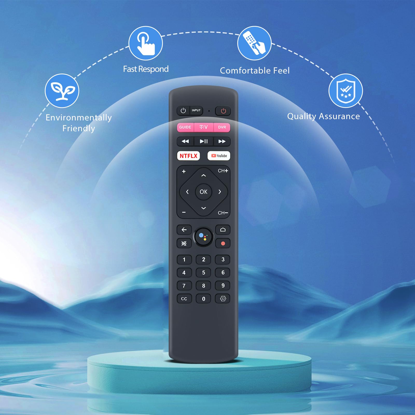 PZL Mando a distancia de repuesto por voz para T-Mobile T-Vision HUB Streaming 4K Android TV DVR Box