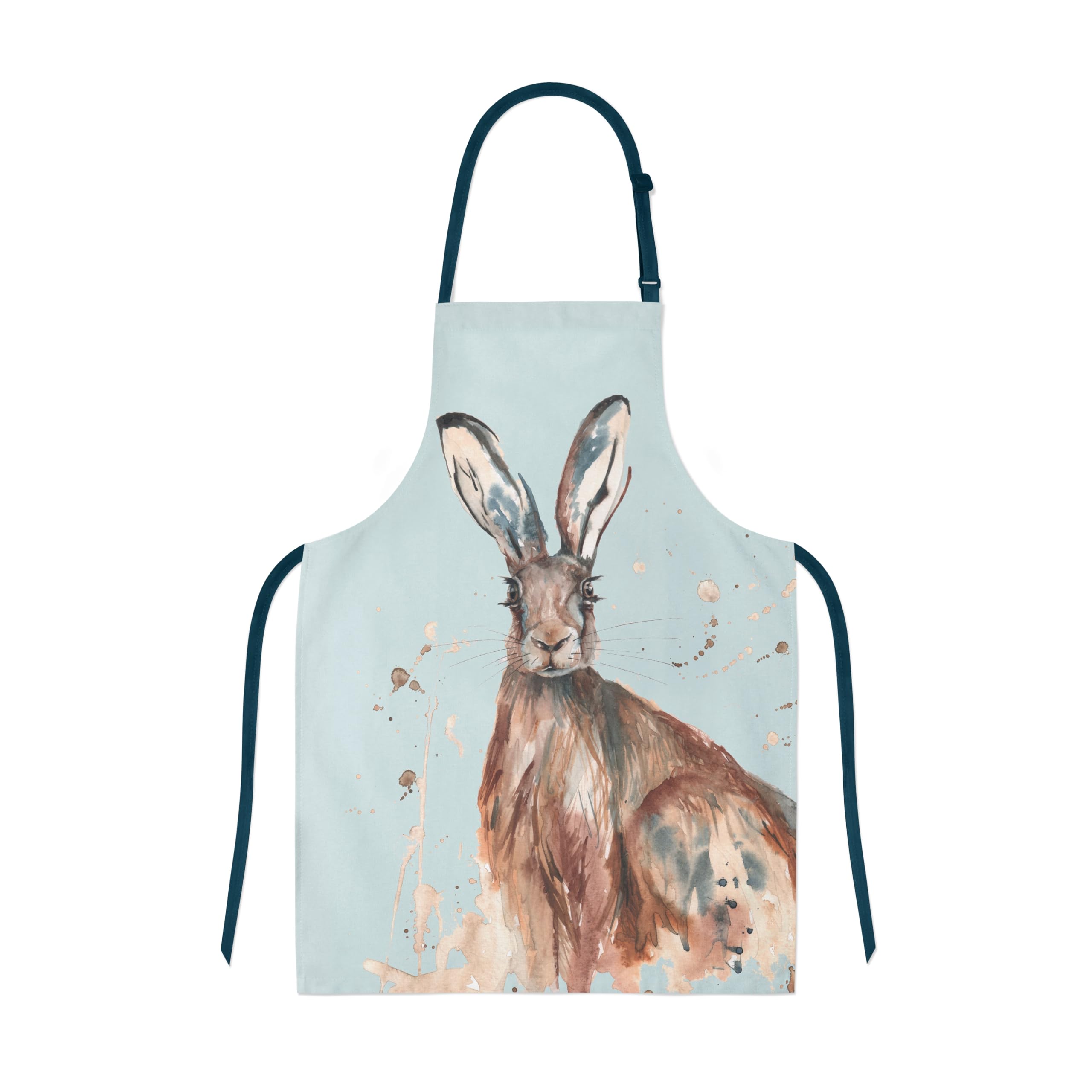 Meg Hawkins Unisex Mixed Hare Watercolour Design Cotton Adult Apron