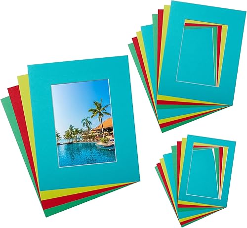 Miniatura 8 de Kit de paspartú blanco para fotos, incluye marco de fotos antiácido precortado y tablero de corte cónico para obras de arte, 5 x 7, 8 x 10, 11 x 14