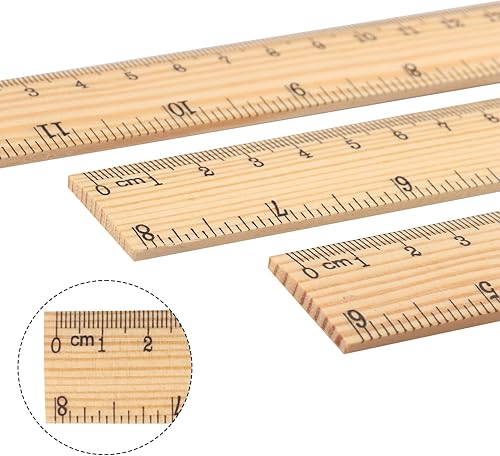 Miniatura 3 de 144 paquetes de reglas de madera, regla escolar de madera de doble cara de 12 pulgadas para el hogar, estudiantes, uso de oficina, 2 escalas, por,