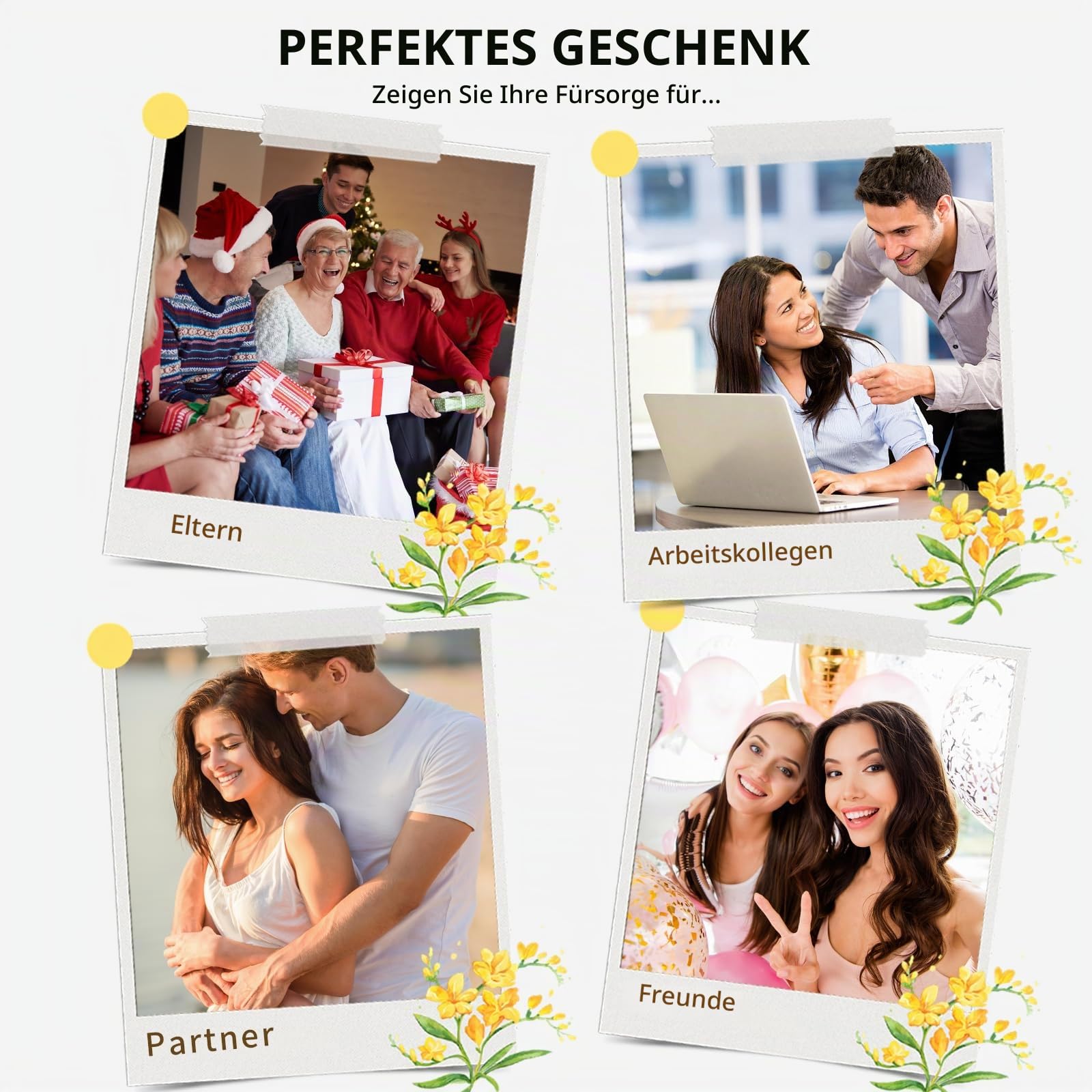 TISSCARE Shiatsu Nackenmassagegerät mit Wärme – Elektrisches Massagegerät für Schulter, Rücken, Beine & Füße – Tiefe Gewebemassage zur Entspannung – Geschenk für Eltern & Partner