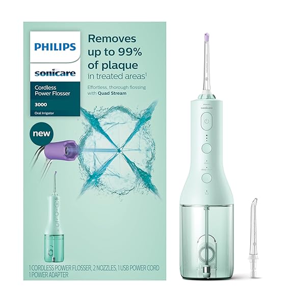 Philips Sonicare Power Flosser 3000 Cordless, Mint, HX3806