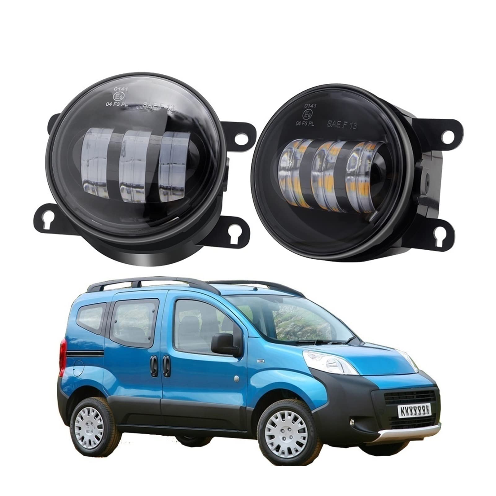 ŚWIATŁO Fog Light Akcesoria Samochód 3 0w 6000lm. Przedni zderzak światła przeciwmgielna DRL H11. Biały Amber 12V pasuje do Peugeot Bipper Tepee 2008-2018 Światła Przeciwmgielne