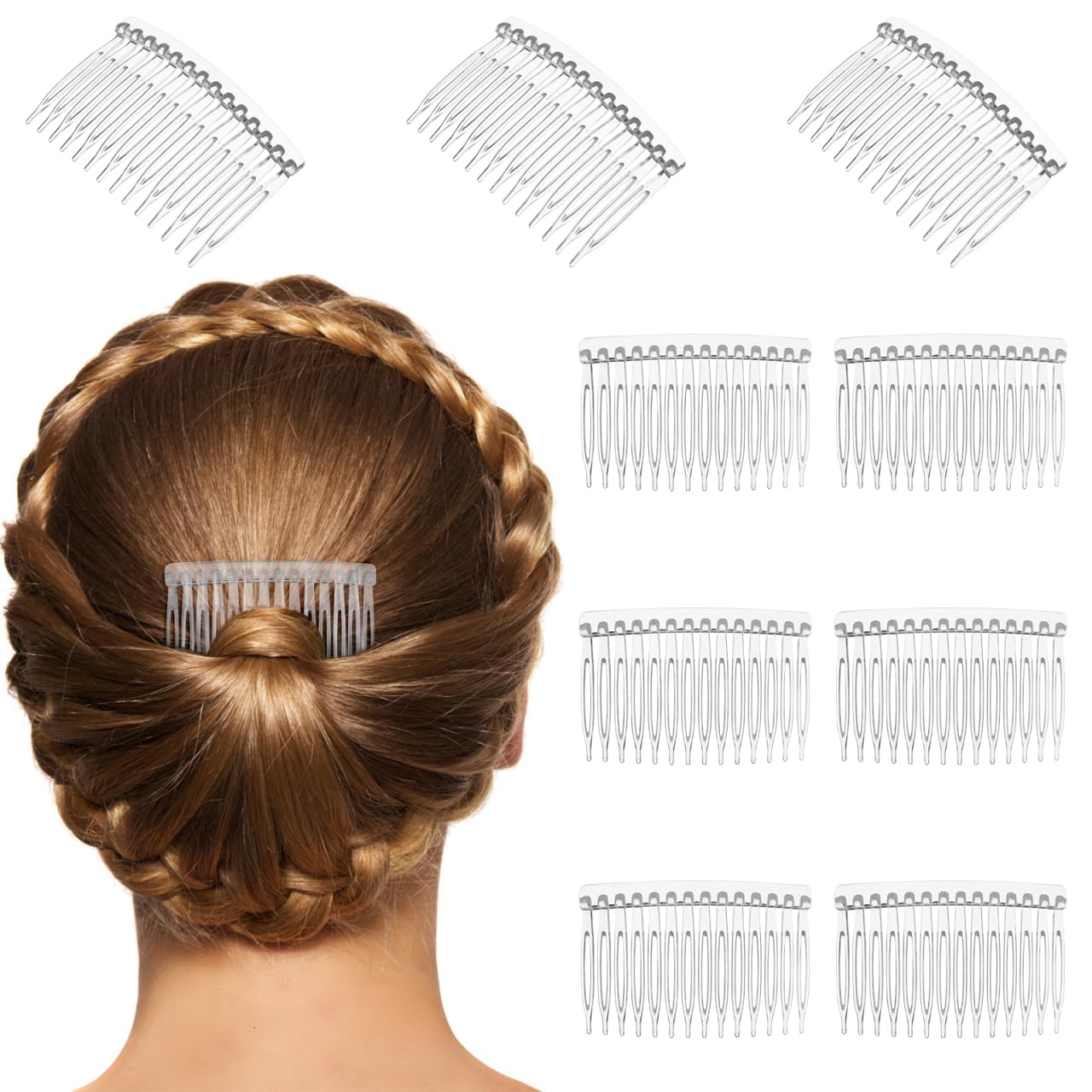 Fomiyes Peinetas Transparentes Para El Pelo Con 14 Dientes Peine De Pelo Lateral Para Boda Y Eventos Accesorio Ligero Para Mujeres Y Niñas Paquete De 10 Unidades