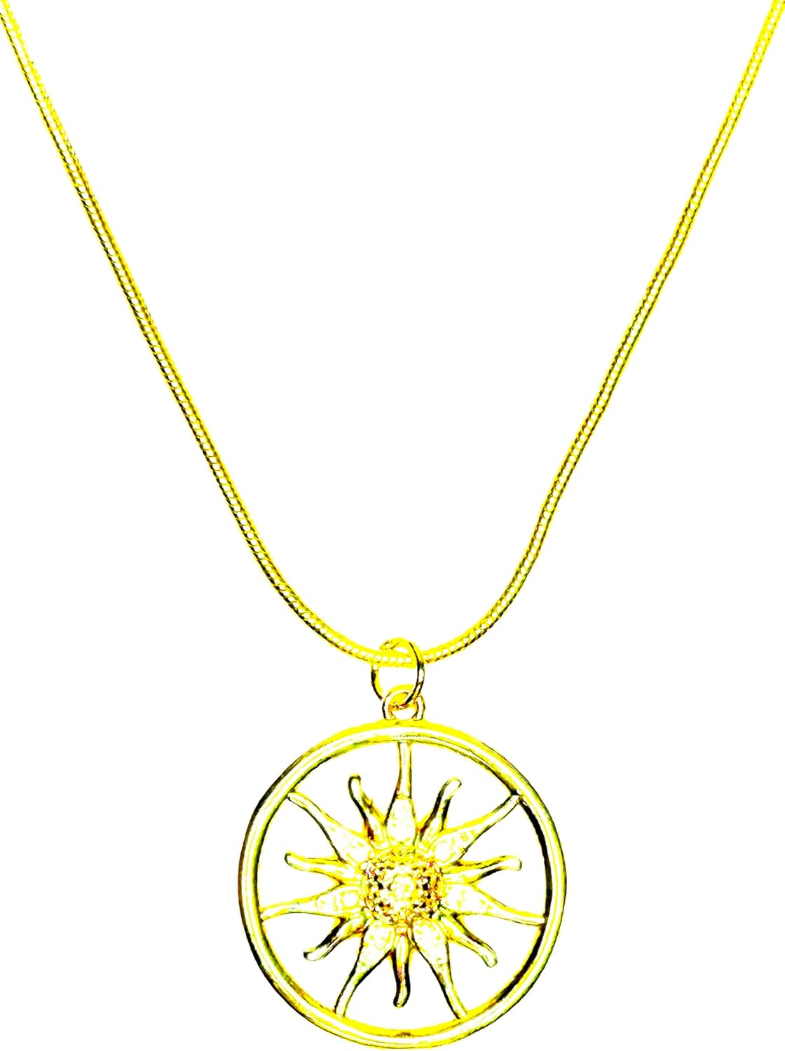 Gold Sun with shell background charm necklace - Image 2