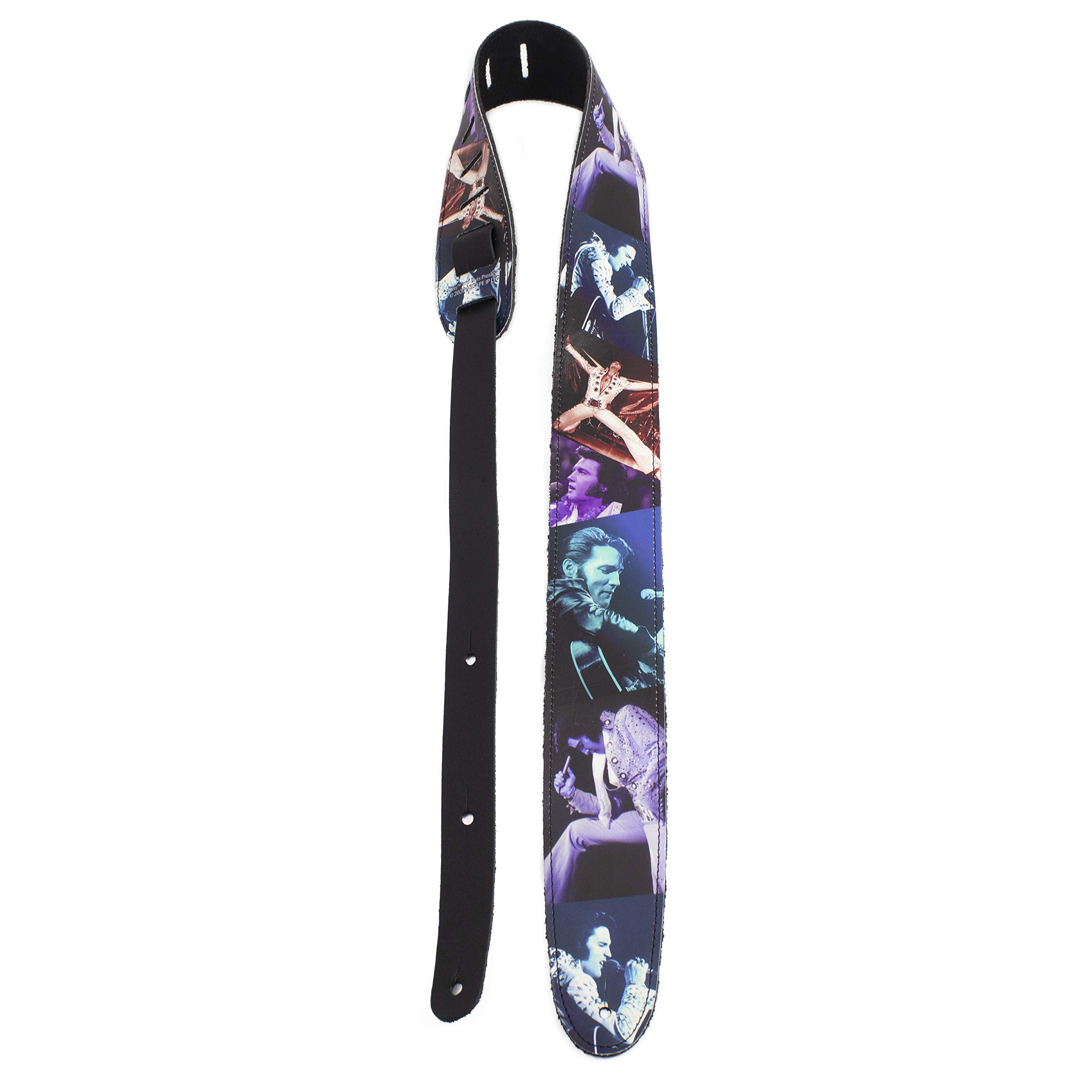 Perri's Leathers P25EPV-8264 Elvis, Leather Guitar Strap with High Resolution Imaging