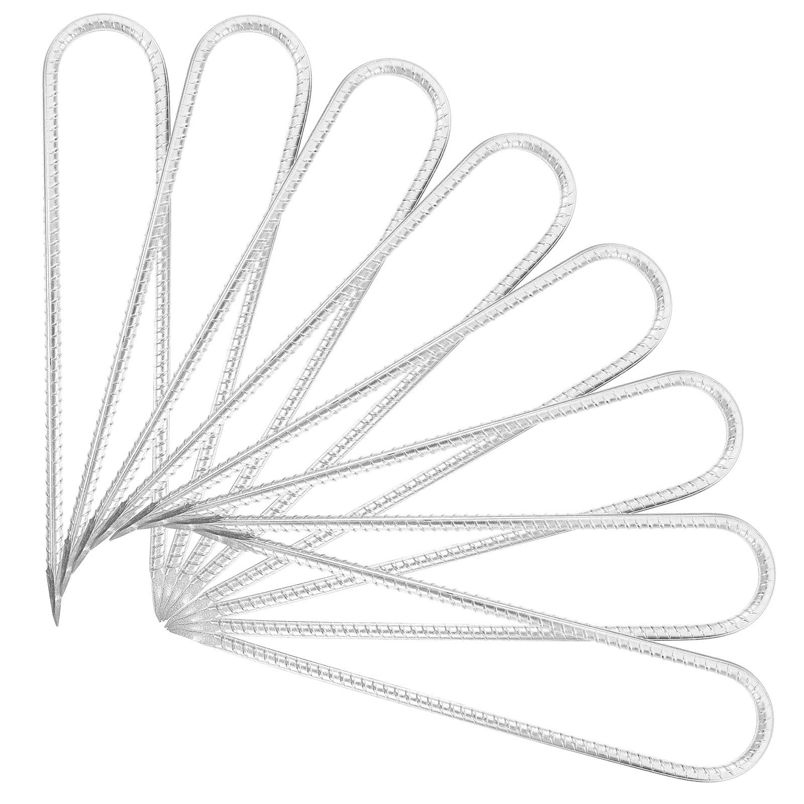 8 Piezas Estacas de Suelo Acero Galvanizado para Tienda y Jardín