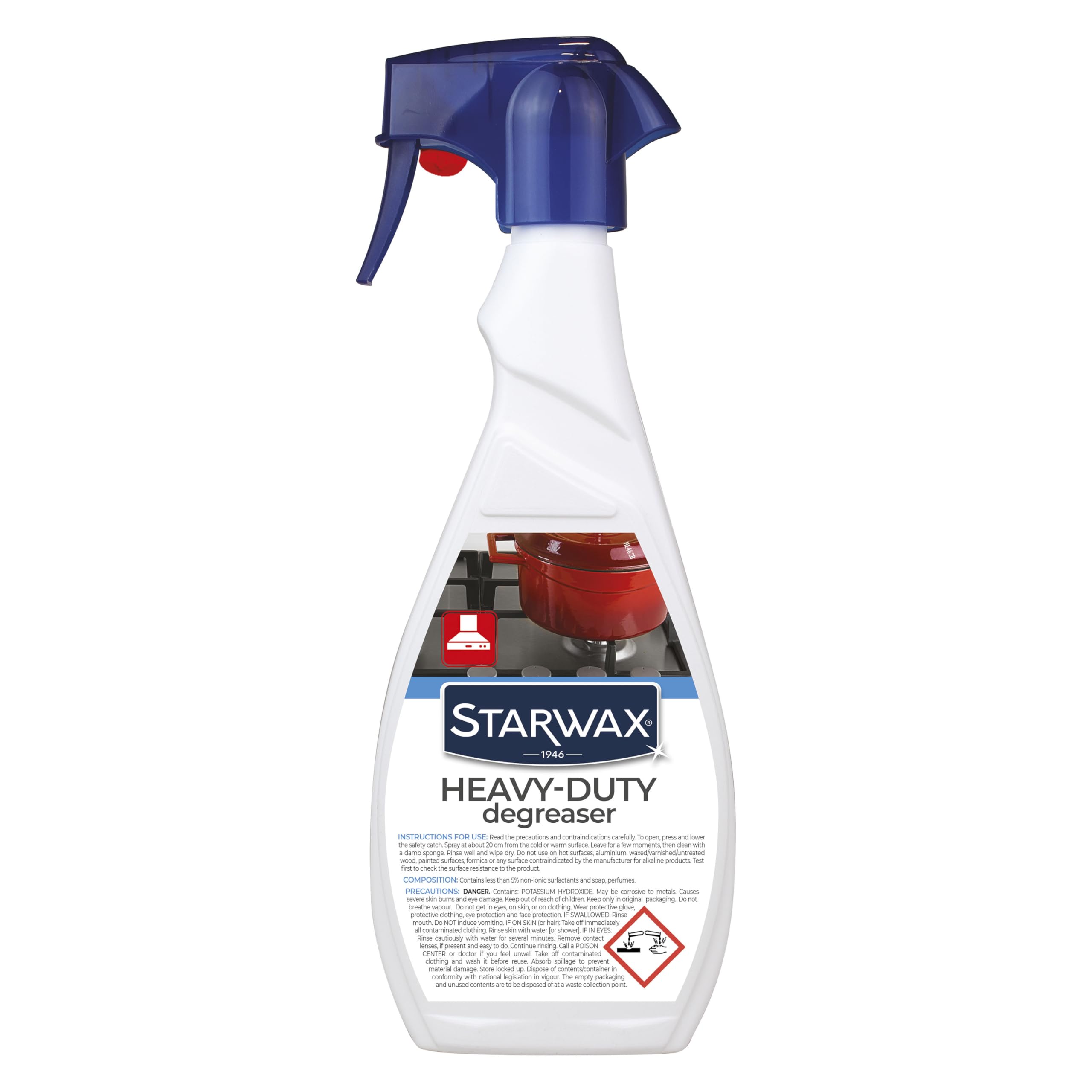 STARWAX Heavy Duty Degreaser, 500ml, Dissolves Cooked and Stubborn Grease, For Ovens, Air Fryers, Cooktops, Food Safe After Rinsing, Does Not Run, Made in France