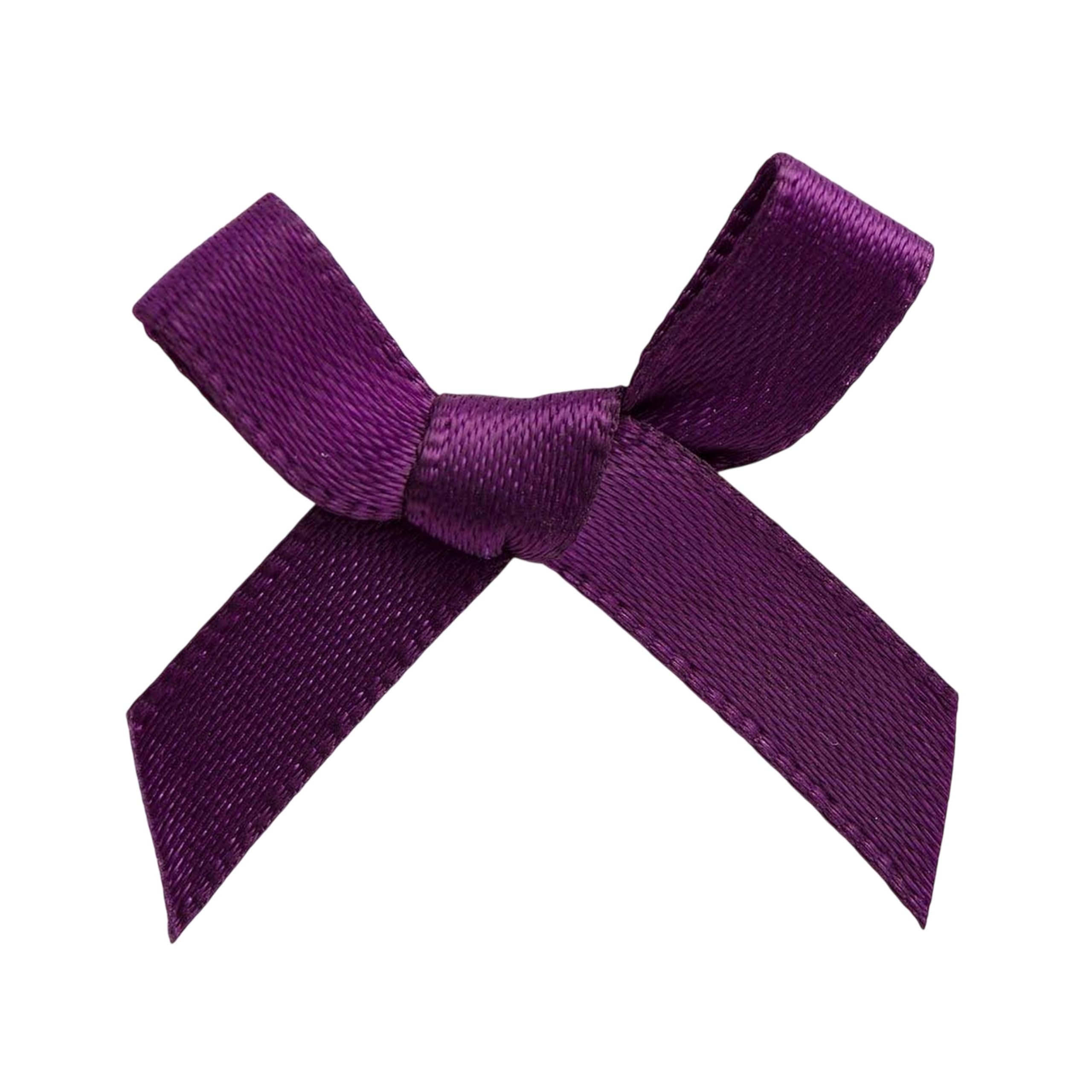 Italian Options Mini Satin Ribbon Bows, Small Bow Decorations for Crafts, Gifts, Hampers, Hair Bow, Wedding Stationery, Floristry, Christmas, Cakes, Crafting, Aubergine, 100 Pack, 3 cm — image 1