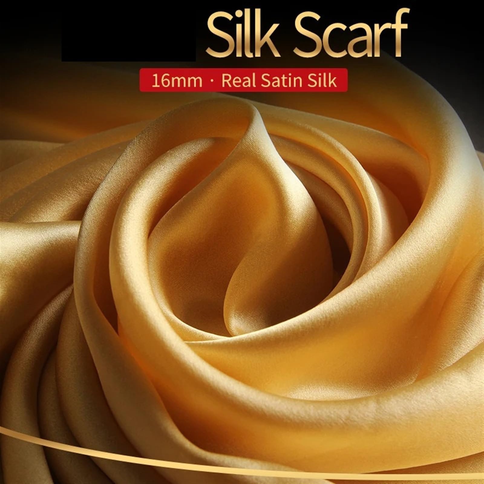 Bufanda de Seda for Mujer, chales de Seda Natural, Bufandas for Damas, pañuelo de Cuello sólido, Bufanda de Seda Pañuelo Mujer Seda(Rose Gold)