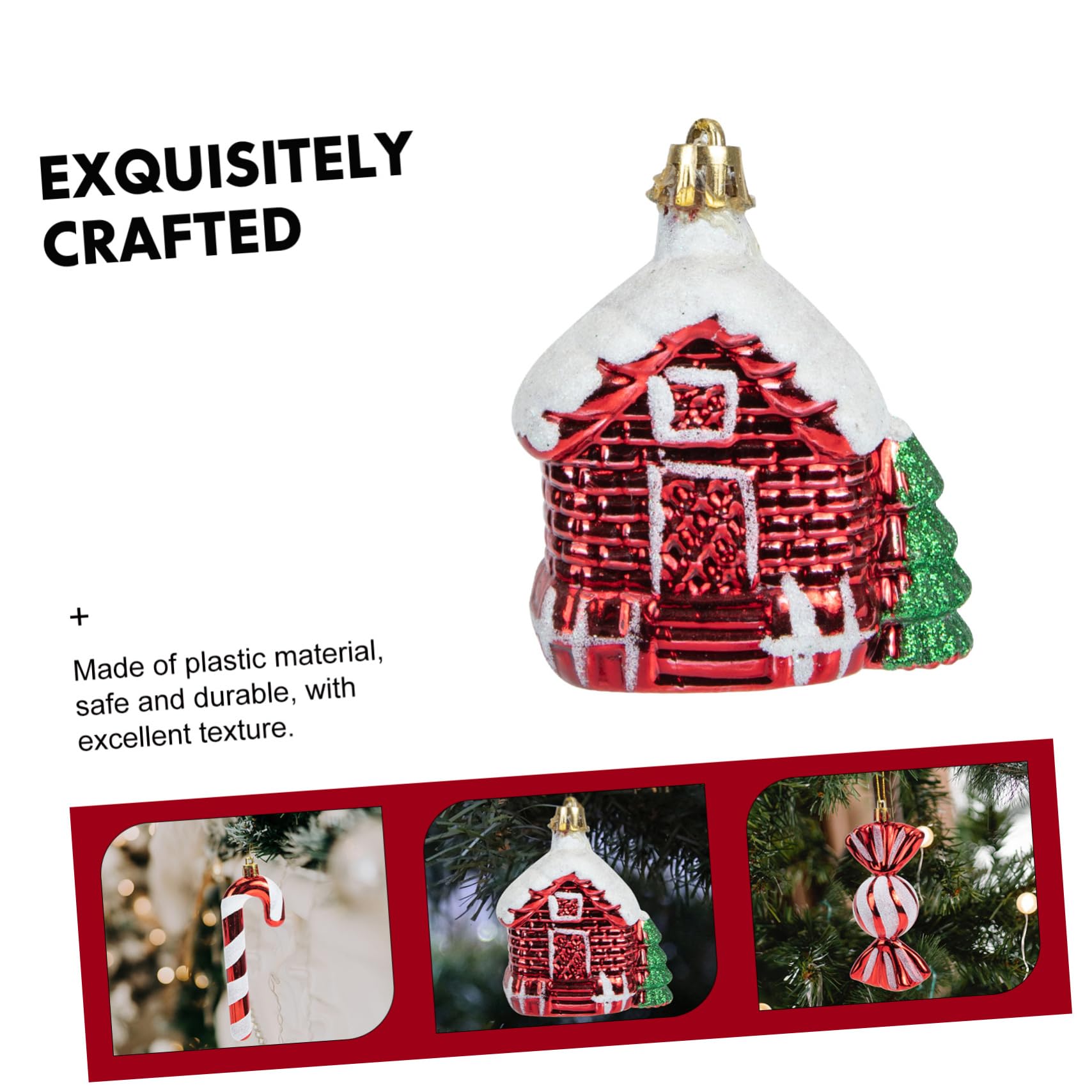 PRETYZOOM 30 Piezas Decoración del Árbol De Navidad Colgante De Decoración De Árbol Decoraciones Navideñas Decoración Colgante De Navidad Adorno De Calcetín De Navidad Rojo El Plastico