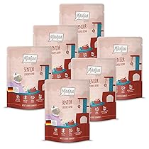 MjAMjAM – Cibo umido premium per gatti – Quetschie – Senior – manzo delizioso, confezione da 6 (6x300g), senza cereali