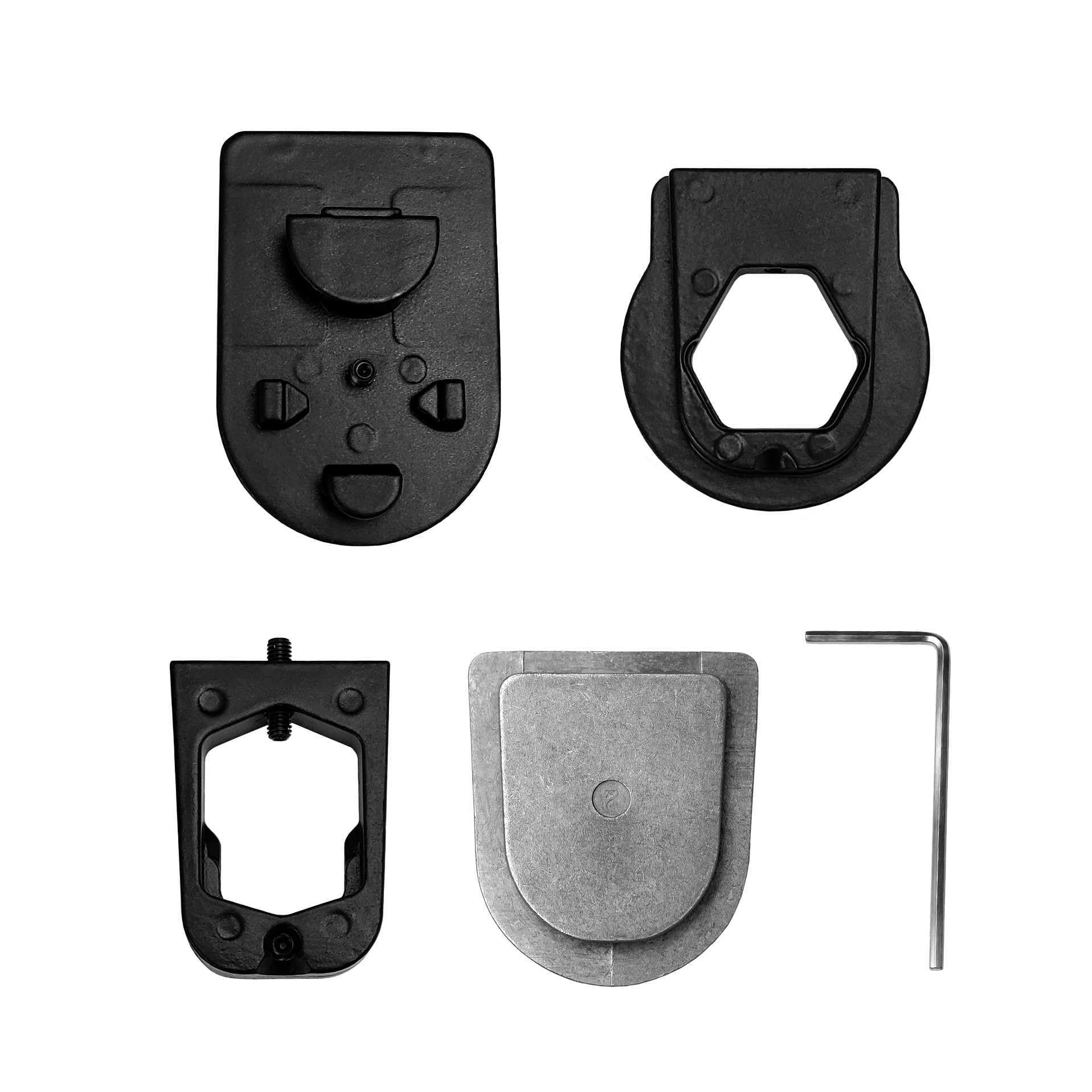 Master Tailgaters Rear View Mirror THREE Metal Bracket Adapters with Universal Mirror Mounting Button Base | Compatible with Volkswagen, Audi, Dodge, Ford, Honda