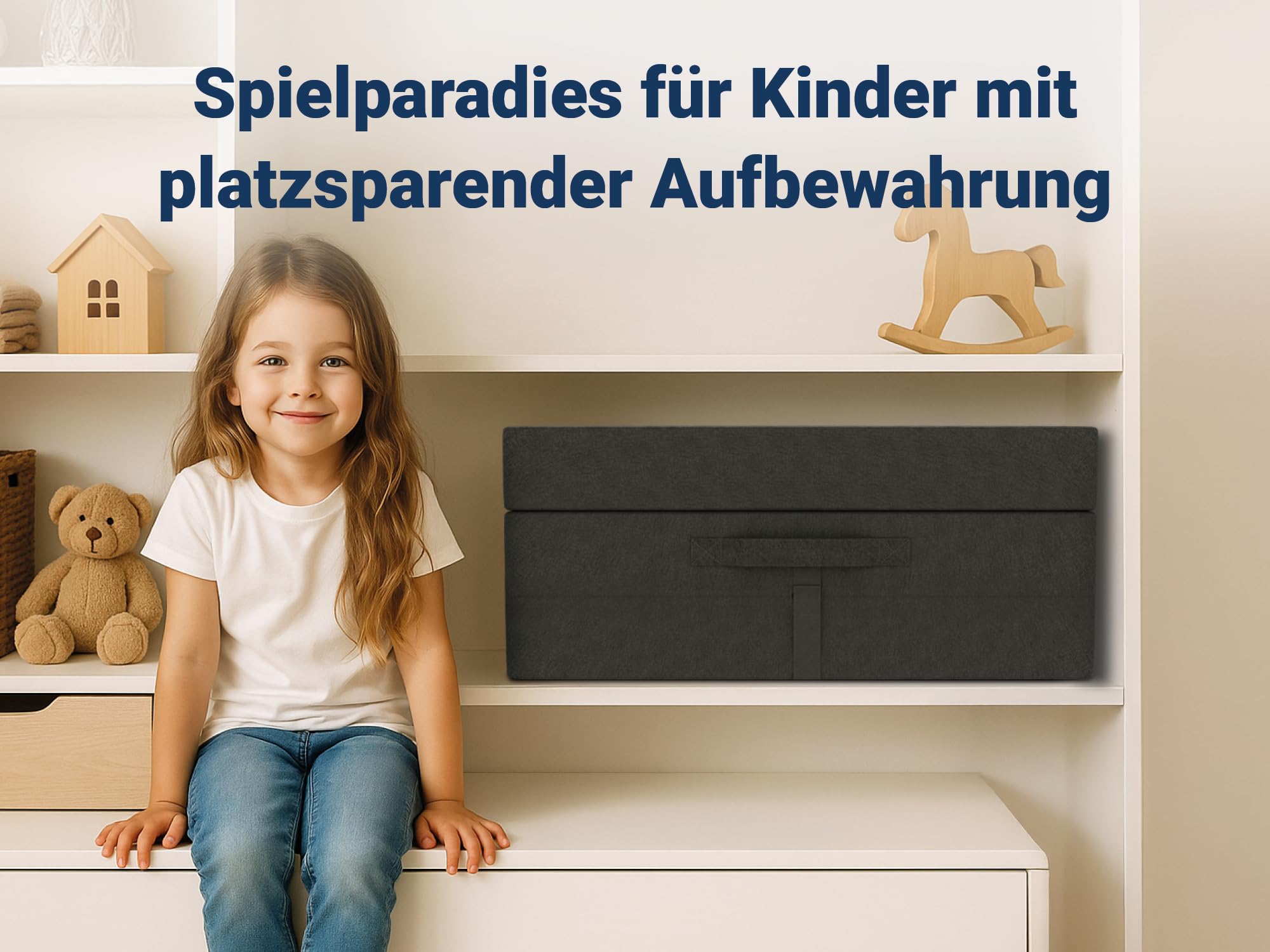 Betten-ABC - Faltmatratze anthrazit (3-TLG.) - ideale für Gäste - Klappmatratze für Reisen, Camping & Kinder zum Spielen - Oeko-TEX-Zertifiziert - Bezug aus Baumwolle & Polyester - leicht verstaubar