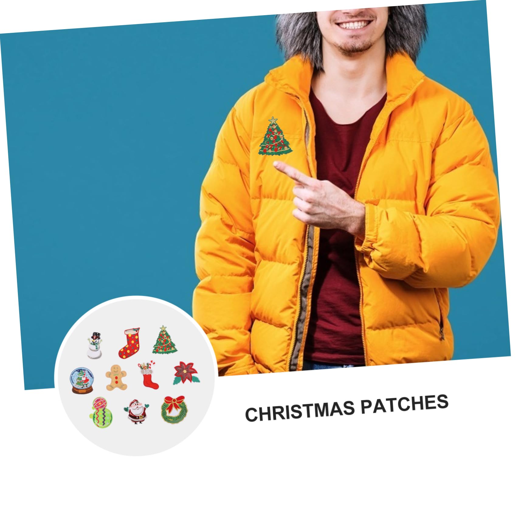 Angoily 50 Pièces de Couture de Noël Décoratifs Appliques Vêtements DIY Ornements Textiles Durables pour Personnalisation et Réparation