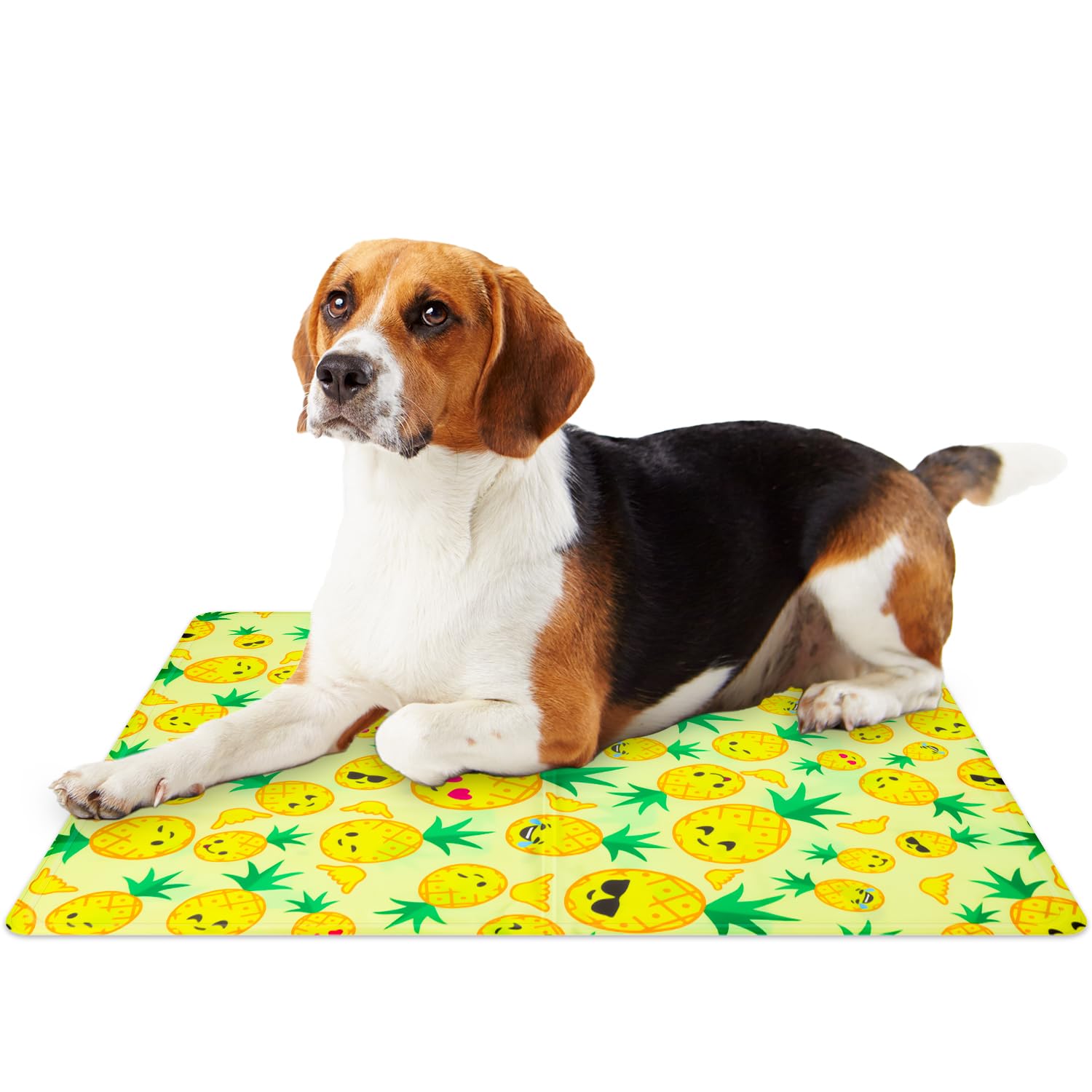 VReder Pet Cooling Mat, Durable Dog Cat Cooling Mats, Foldable Soft Non-Toxic Gel Self Pad for Summer Pet Cushion (Yellow, L: 50x65cm)