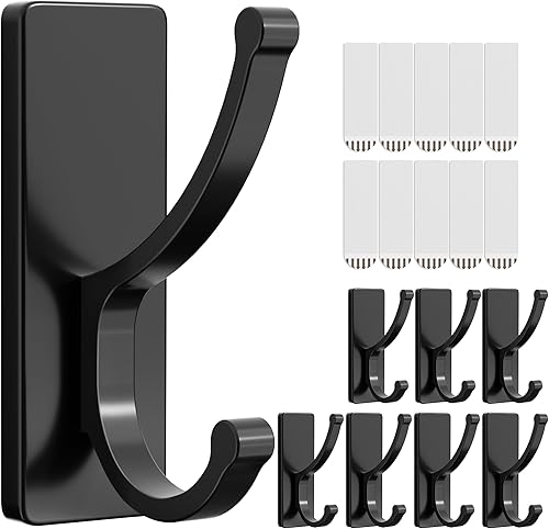 Miniatura 8 de pickpiff Ganchos adhesivos de pared con tira, sin residuos, fáciles de quitar, gancho para toallas pegajoso fuerte y resistente, paquete de 4