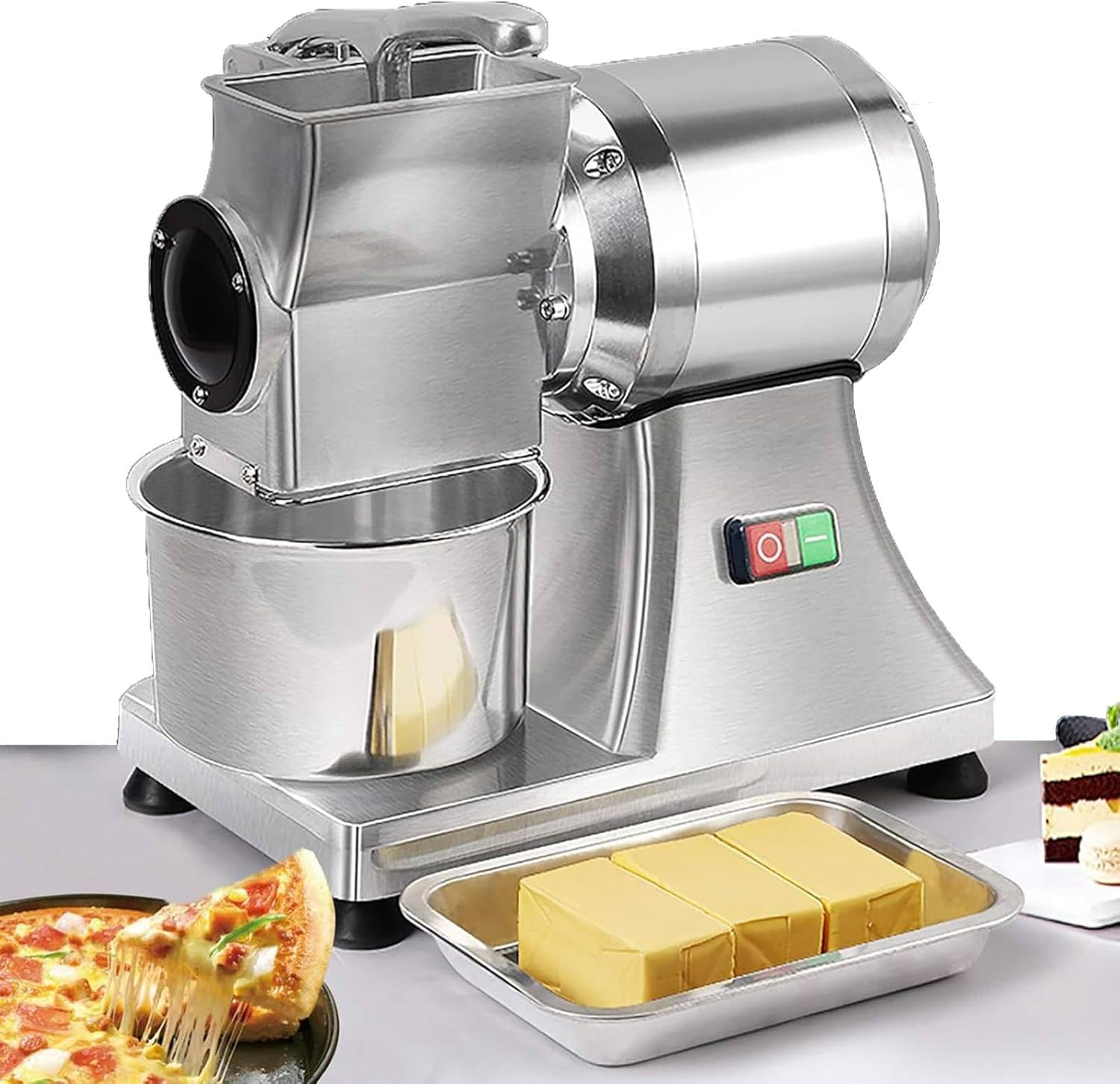 Electric Cheese Grater - 550W Stainless Steel Rotary Shredder, High-Speed 40 Kg/H Food Grinder for Cheese, Butter & Bread - Efficient Kitchen Tool for Quick Meal Prep