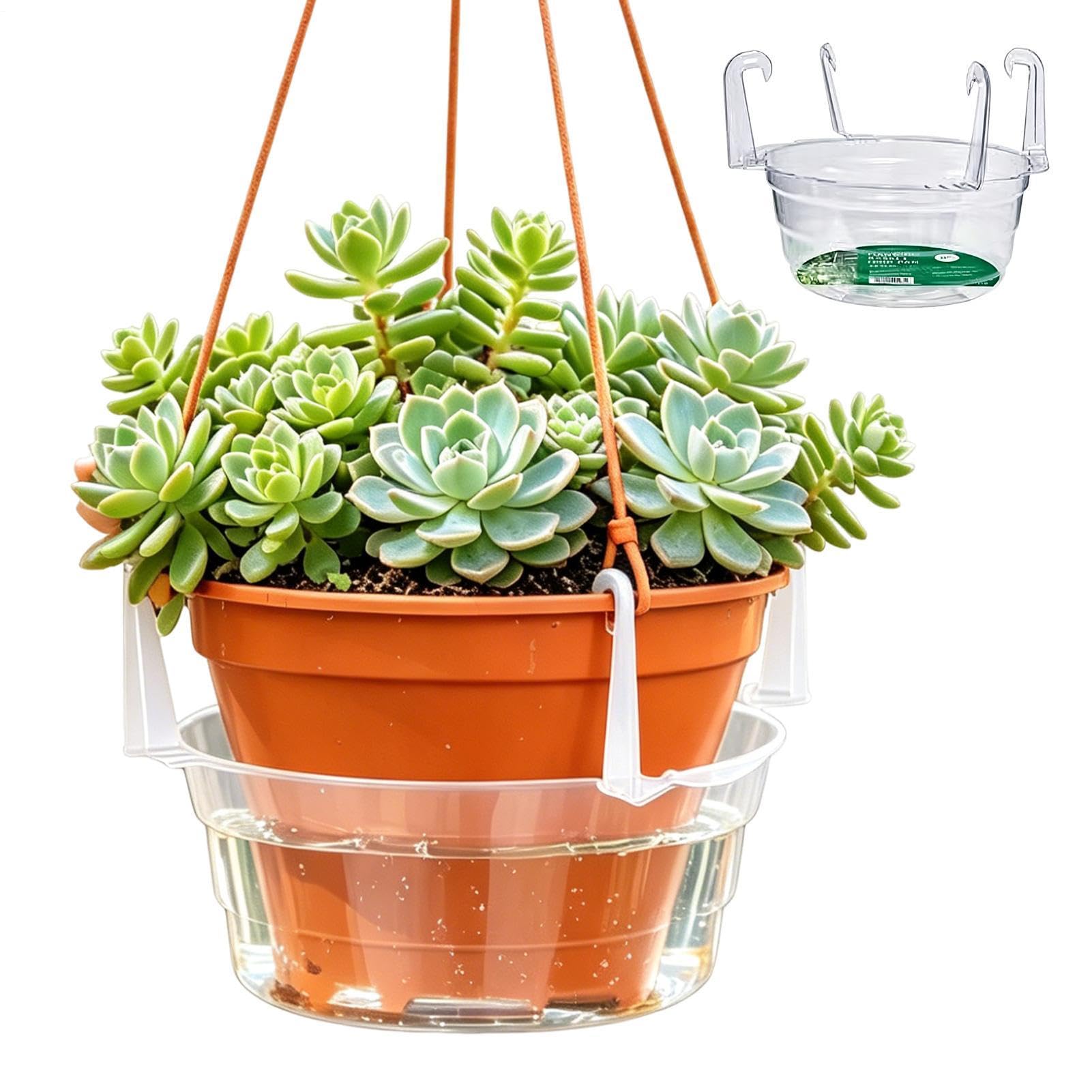 6Pc Hanging Basket Water Tray | Hanging Basket Drip Pan | Leakproof Hangings Basketes Saucers for Plants | Outdoor Hangings Basketes Water Retaining Tray Accessories for Backyard & Garden