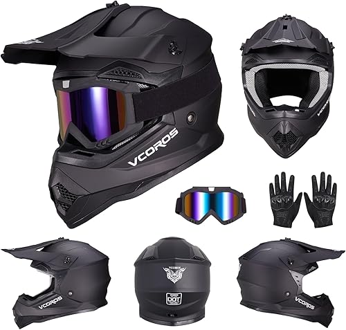 Miniatura 2 de VCOROS - Casco para niños y jóvenes, bicicleta de tierra, motocross, calle, todoterreno, BMX, MX, cuatrimoto, bicicleta de tierra, motocicleta,