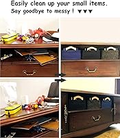 Vista 4 de Small Storage Baskets Felt Rectangle Basket Storage Bins for DVD CD Record Cord Books Video Electronics Items Remote TV Cabinet Organizer with dark