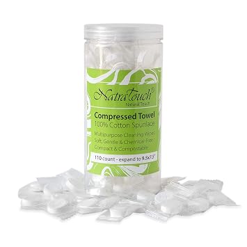 Compressed Towel Wipes 100% Cotton, Compostable, Gentle Soft