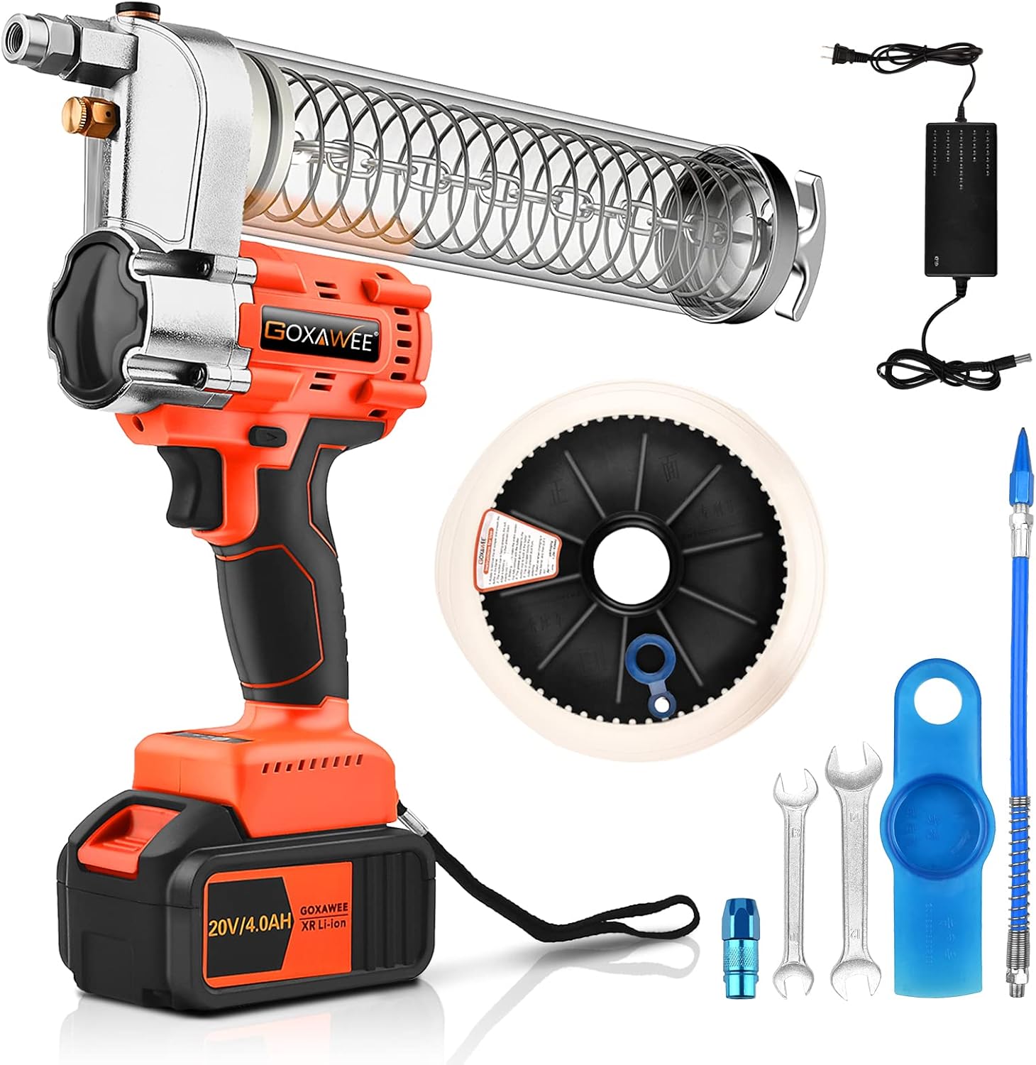 GOXAWEE Cordless Grease Gun with Brushless Motor, 10000 PSI