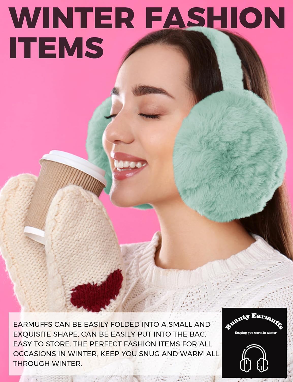 Buauty Ear Muffs Winter Women Men Soft Earmuffs Cute Ear Covers Cold Weather Fluffy Ear Warmers Headband Winter Accessories - Image 4