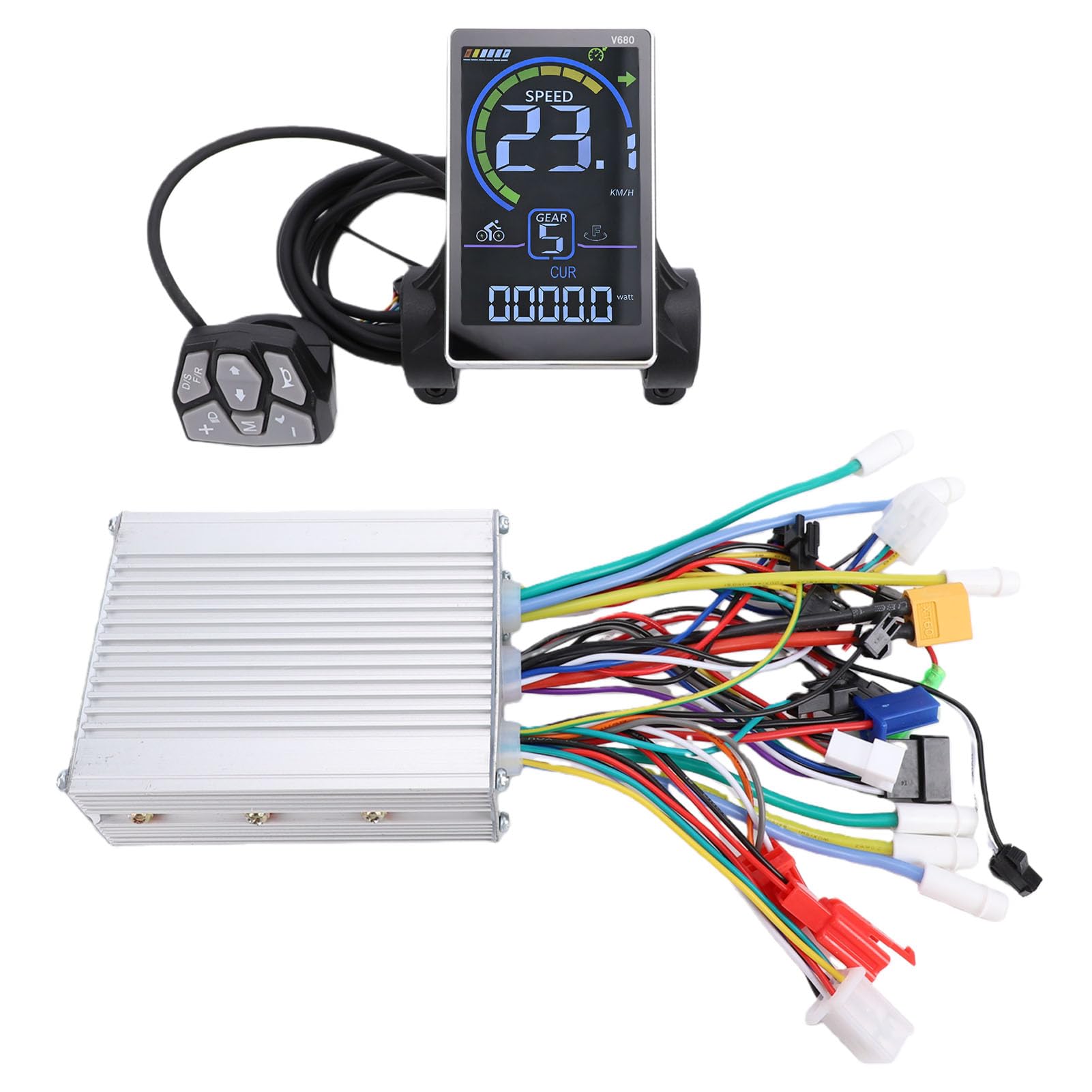 Generic Pannello di Controllo a Colori con Schermo LCD Resistente All'acqua Controller Brushless a Doppia Azionamento da 500 W per Veicoli Elettrici