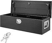 VEVOR Heavy Duty Aluminum Diamond Plate Truck Bed Tool Box 39x13x10 Lockable Waterproof Storage for Trucks RVs Trailers