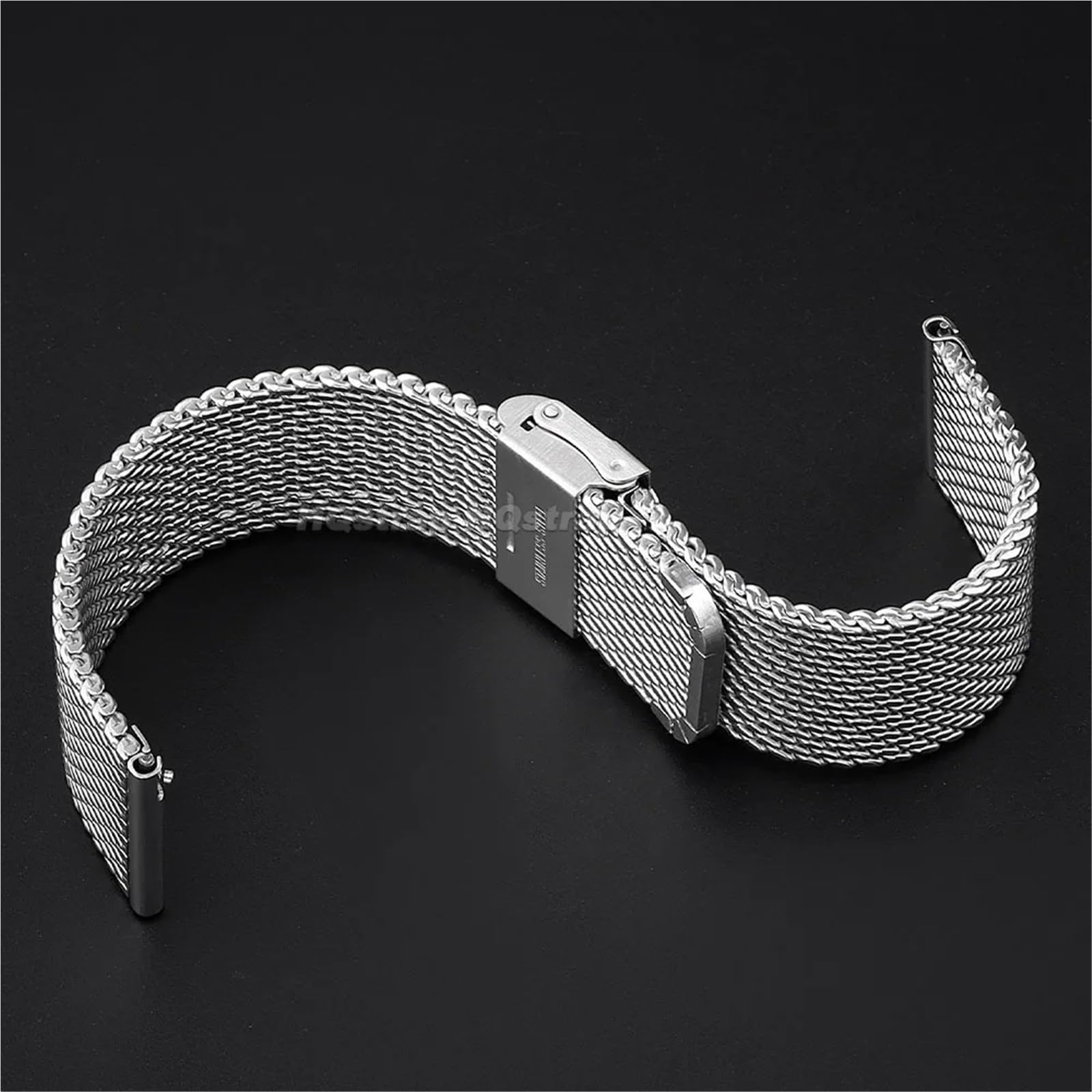 1,0 mm Milanaise-Mesh-Armband, 18 mm, 20 mm, 22 mm, 24 mm, Uhrenarmband, 3 mm Dickes Edelstahl-Armband, universelle Faltschließe