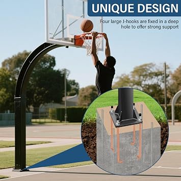 Basketball Hoop Anchor Kit 7 or 9, Universal Fit Ground Anchor Kit, Basketball Mounting Kit for Easy Relocation and Compatible with All Basketball Goals
