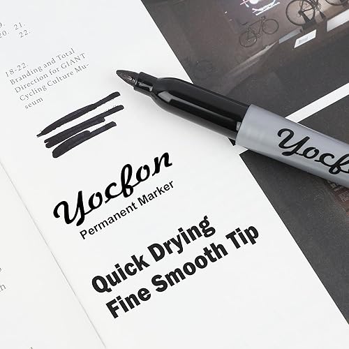 Miniatura 3 de Marcadores permanentes a granel, juego de 144 marcadores permanentes negros, punta fina, marcadores impermeables, funciona en plástico, madera,