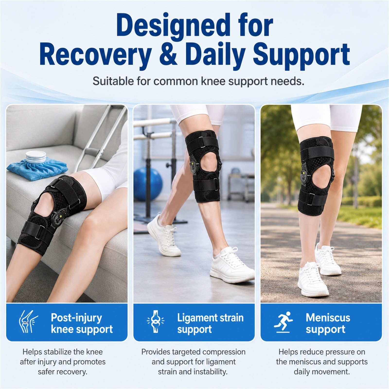 Tutore Ginocchio Articolato ROM per Menisco ACL PCL Legamenti Artrosi e Osteoartrite Tutore Ortopedico Regolabile Post Operatorio Stabilizzatore Gamba Destra o Sinistra(S)
