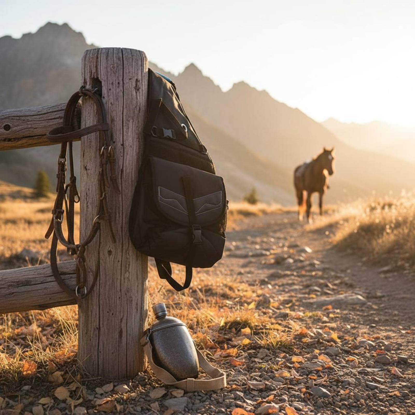 MERIGLARE Equestrian Saddle Pack Satteltasche Tasche Pferdezubehör Packtasche aus Canvas mit Sicheren Riemen für Geordnete Aufbewahrung Beim Ausritt Training Trekking für Reiter Outdoor, Brown