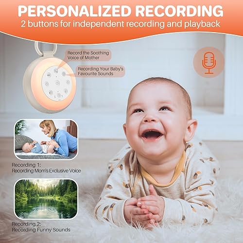 Miniatura 2 de FUNYKICH Máquina de sonido de ruido blanco de viaje con 24 sonidos relajantes, 7 luces nocturnas, máquina de sonido portátil para bebé adulto, 2