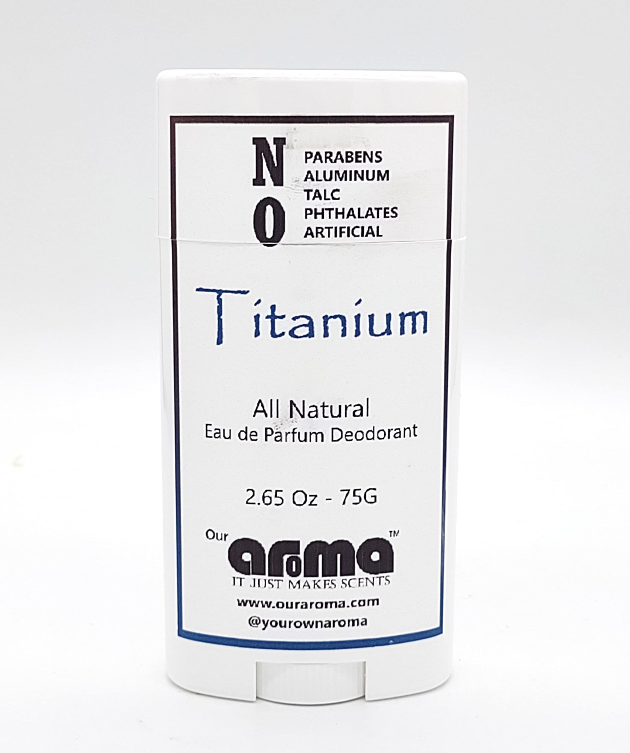 Our Aroma Desodorante natural - Desodorante sin aluminio vertido a mano, sin gluten, sin crueldad, sin parabenos, aroma de titanio