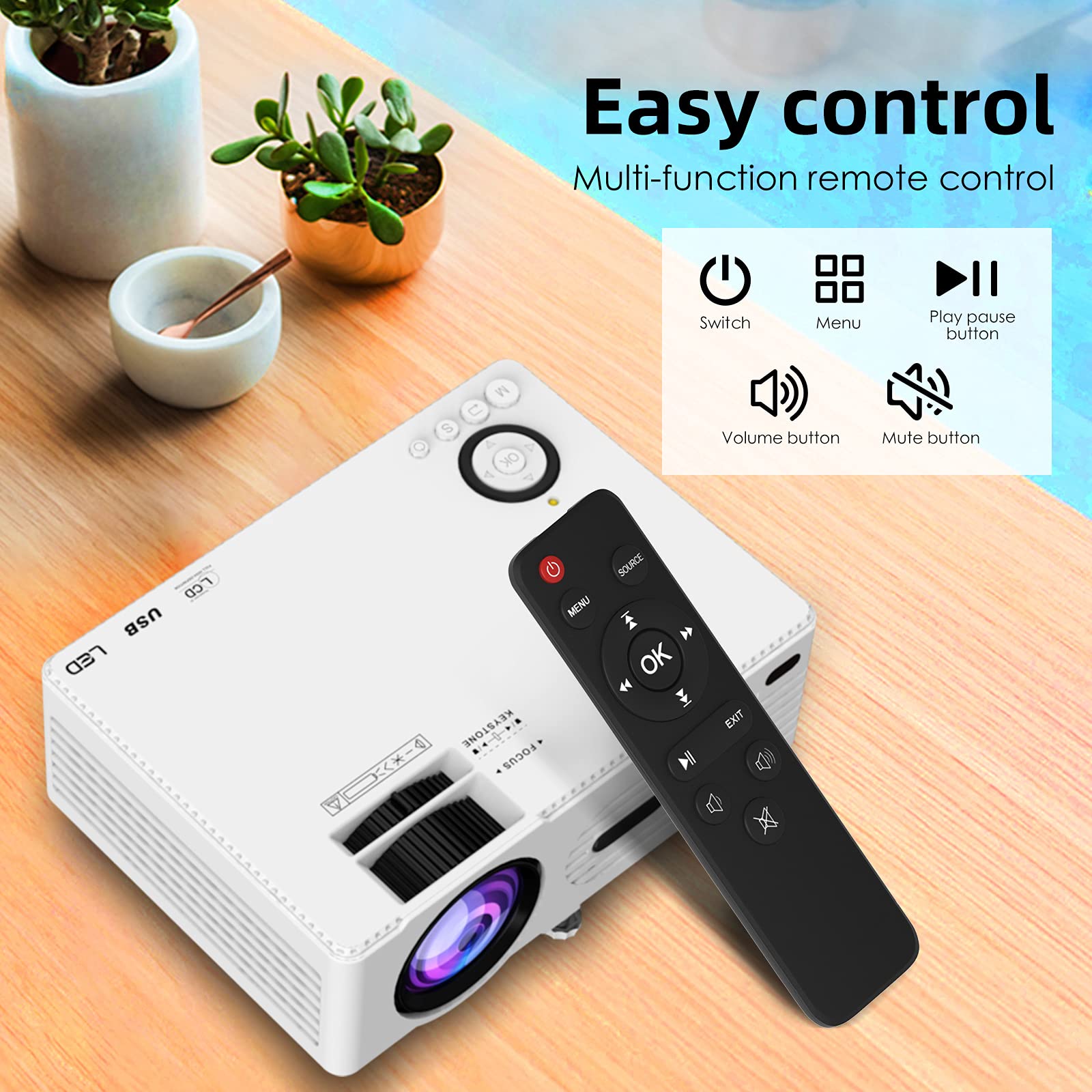 Amazon.com: MOSECO 2022 Upgraded 7500Lumens Mini Projector