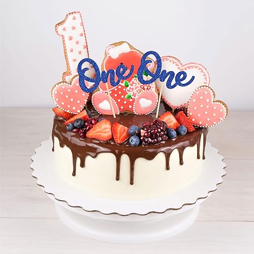 Miniatura 5 de Gyufise 24 piezas de decoración azul profundo para cupcakes con purpurina para baby shower, primer cumpleaños, decoración de pastel para baby