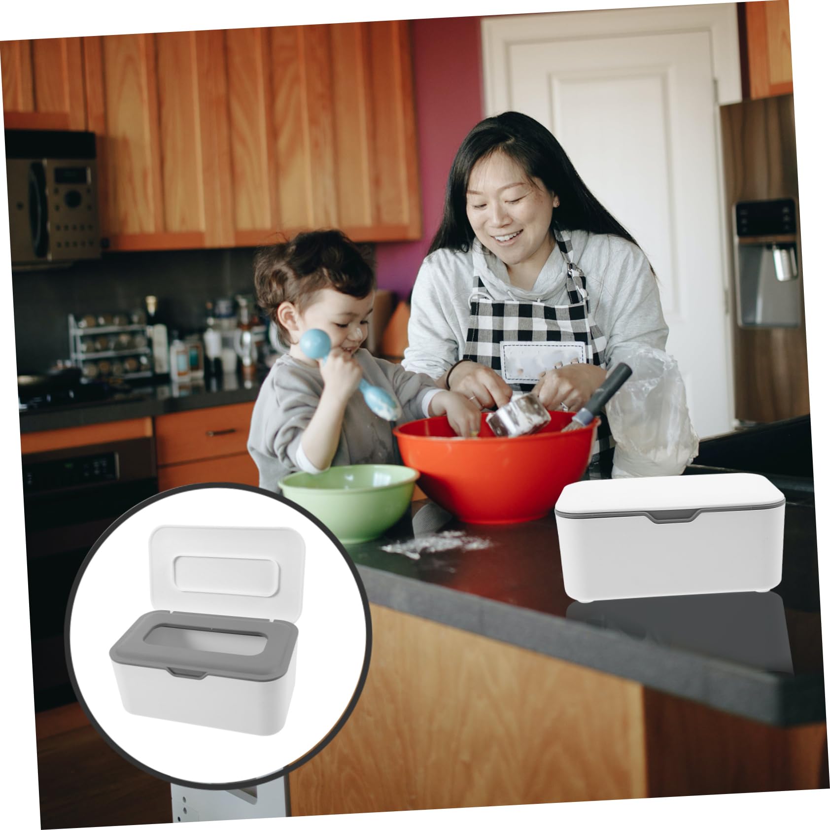 POPETPOP 2Pièces Boîte à Lingettes Conteneur pour Lingettes Humides pour Crèches Poussettes Design Compact Parfait pour Rangement Optimal