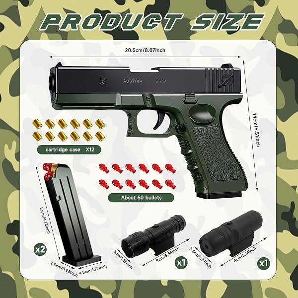 Pistola Giocattolo Realistica, Pistole Giocattolo di Schiuma Blaster a Proiettile Morbido, Soft Bullet Toy Gun Desert Eagle per il Gioco All'interno e All'aperto, Regali di Compleanno per 14+ - 2