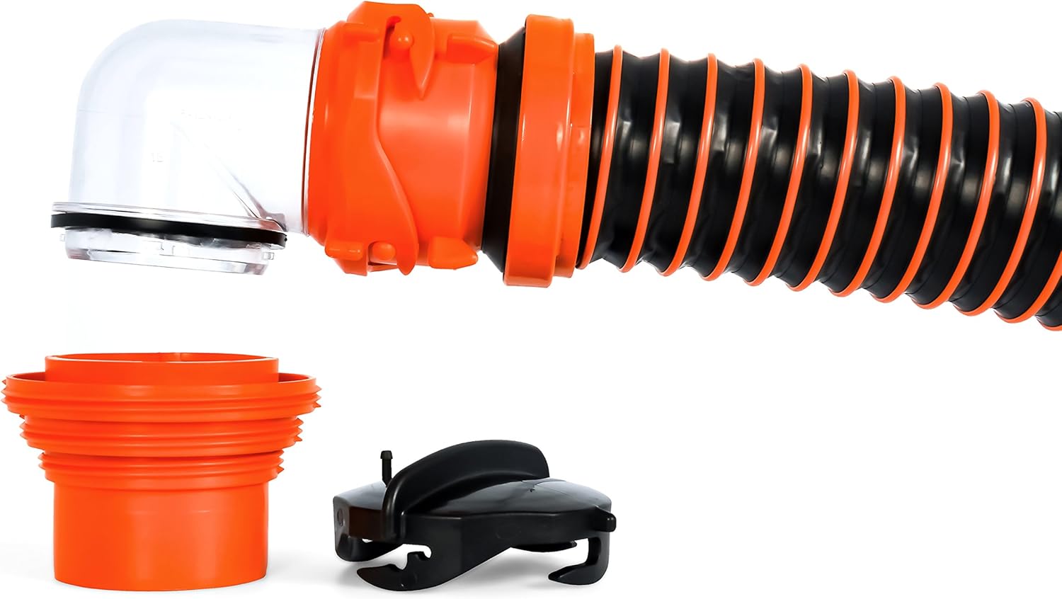 Camco RhinoEXTREME 20ft RV Sewer Hose Kit, Includes Swivel Fitting and Translucent Elbow with 4-In-1 Dump Station Fitting, Crush Resistant, Storage Caps Included - 39867 : Everything Else