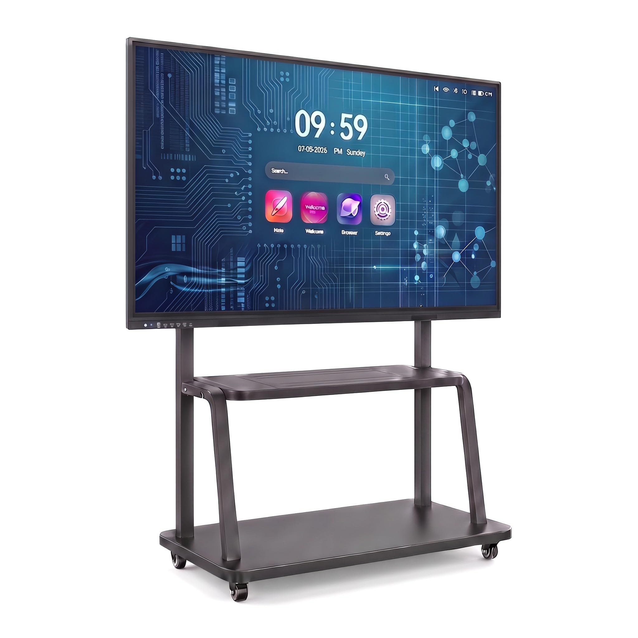 98'' Smart Board, 4K Touch Screen Interactive Whiteboard Display with Android 14.0 8+128G, All in One Smartboard for Classroom Office Home (Board+Wall Mount+Mobile Stand)