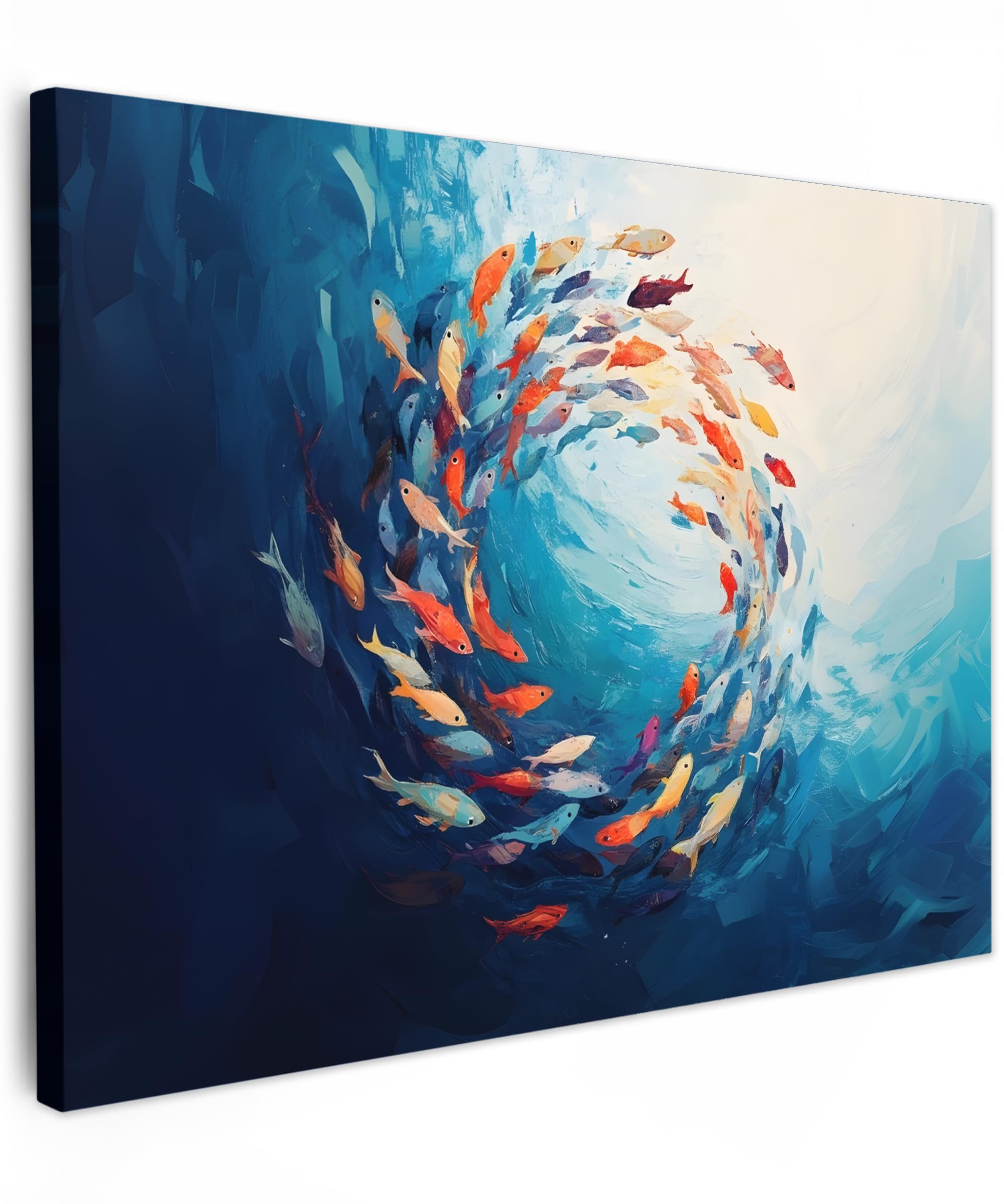 MuchoWow© Canvas Wall Art 16"x12" / 40x30 cm Decor Paintings Prints framed on Canvas Decorations Wallart Sea - Fish - Colorful - Dynamic
