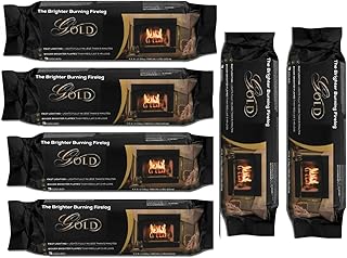 Gold Ultra-Premium Firelogs, 4.5 lb, 3-Hour Burn, for Indoor Fireplace and Fire Pit (6)