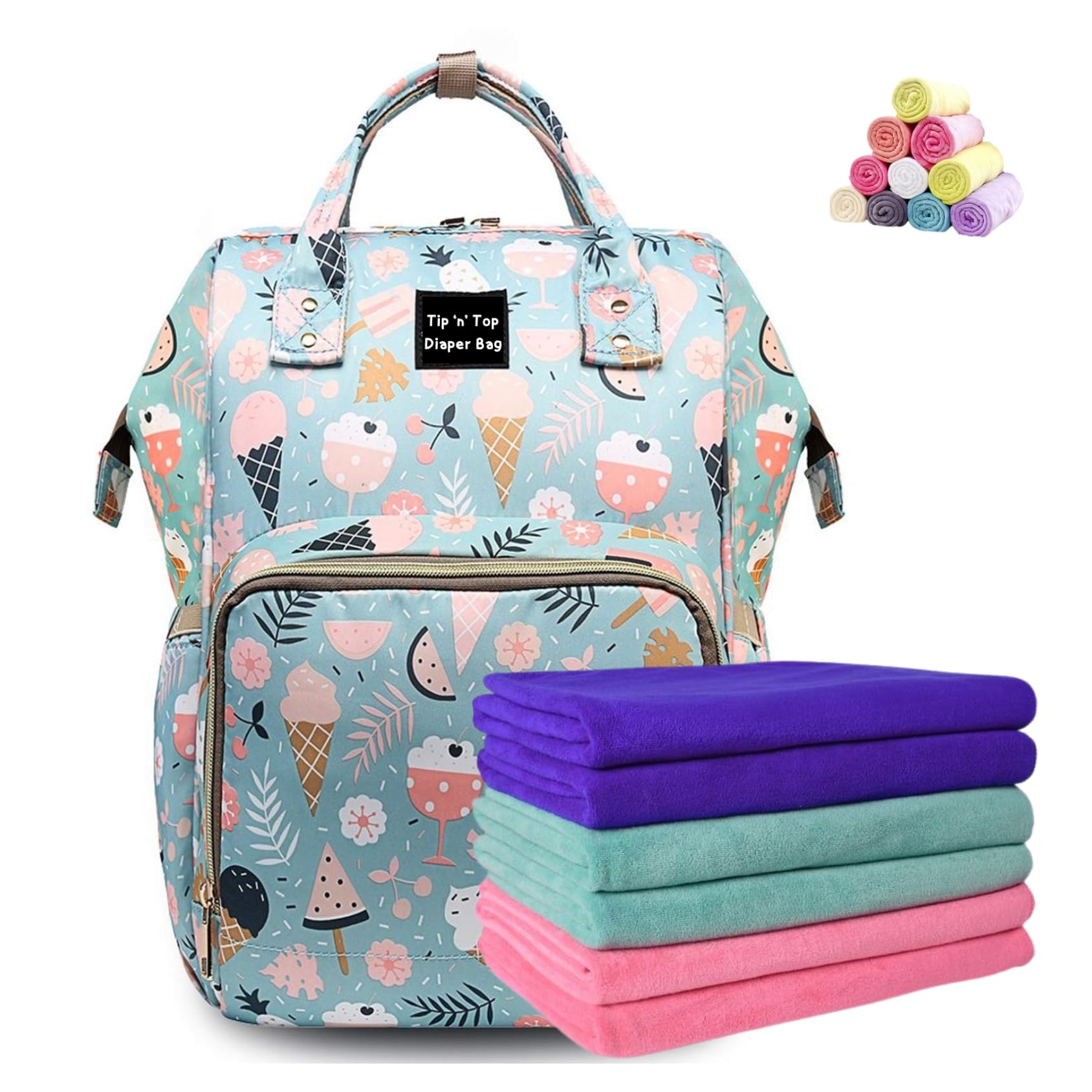 Tip 'n' Top Maternity Bag Travelling Diaper Backpack Baby Diaper Bag with Water Proof Medium Dry Sheet, 1 Piece (Size- 100CM X 70CM) (Green)-image-42