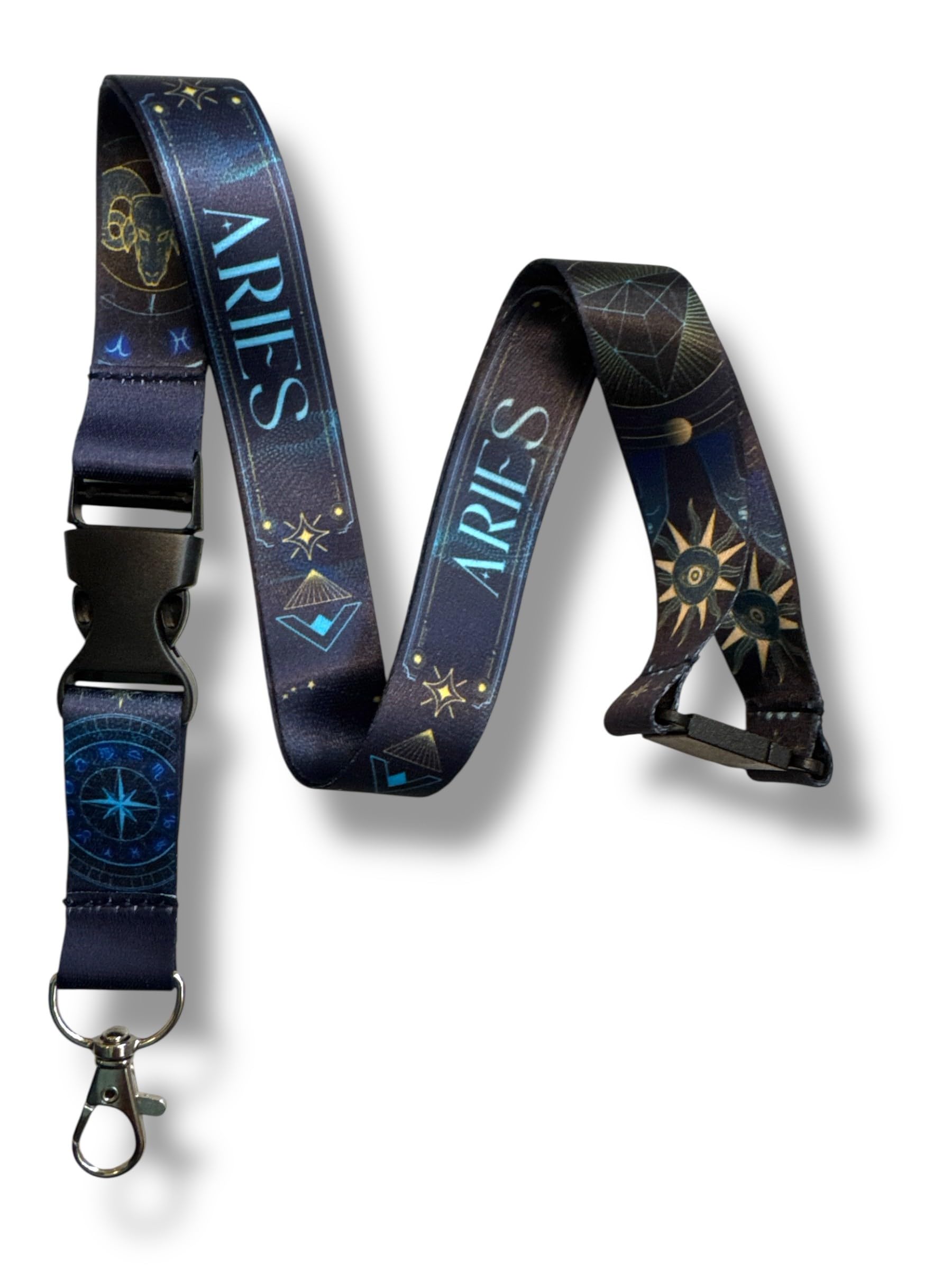 Pac Supplies Global Blue Zodiac Sign Lanyard With Astrological Star Pattern (Aries)