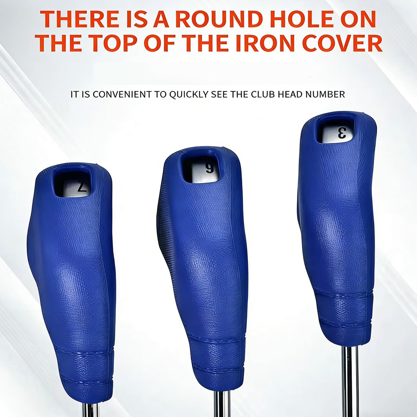 PU Golf Hierro Cubierta Protectora Elástica Funda Protectora Impermeable Golf Hierro Cubierta Headcover
